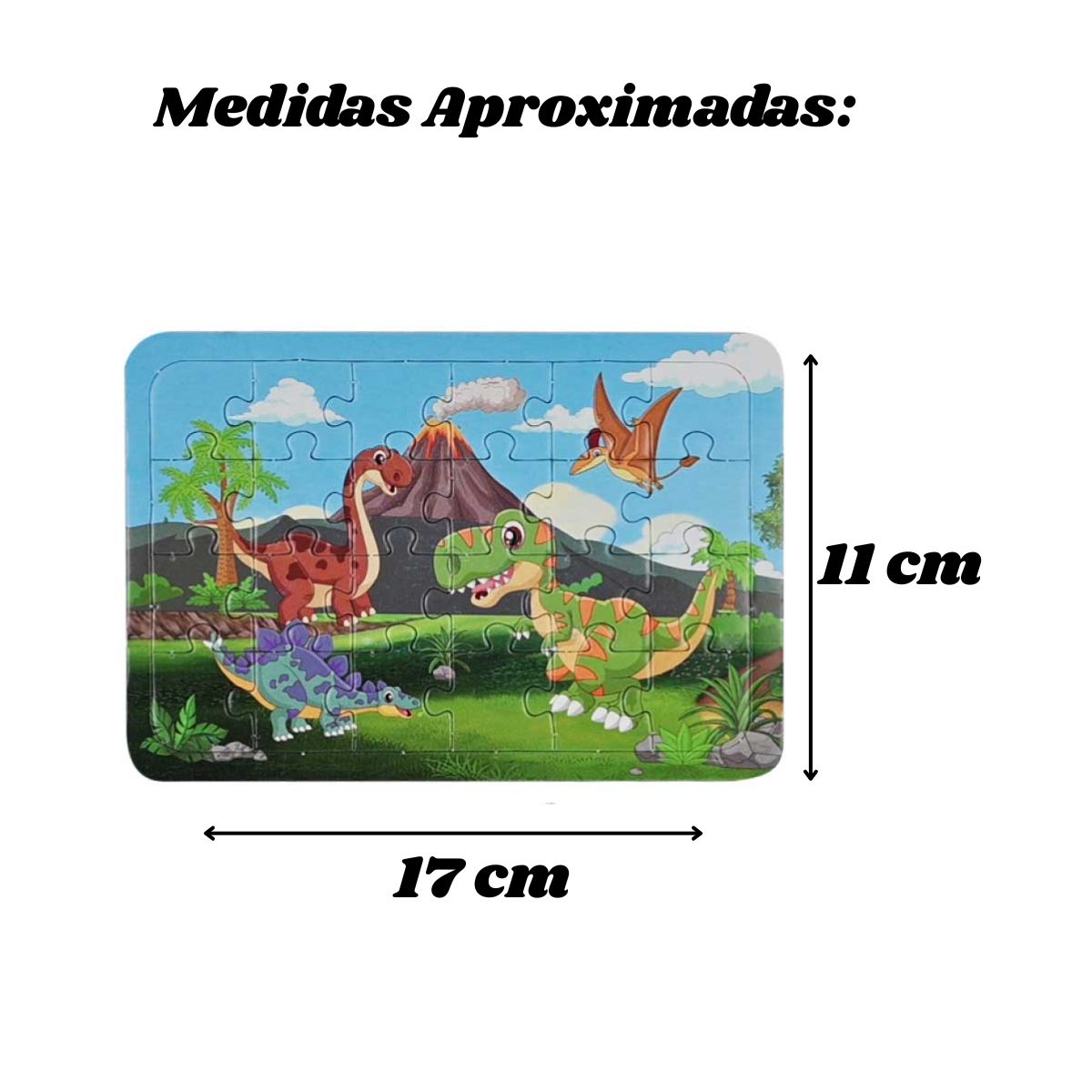 Kit Pintura Dino Com Quebra-cabeça Dinossauros Sortidos - Dm Toys Kit Pintura Dino Com Quebra-cabeça Dinossauros Sortidos - Dm Toys